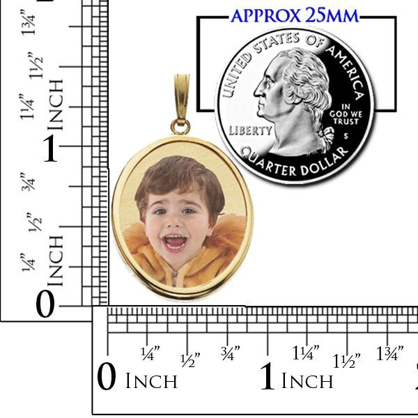 Small Oval w/Bezel Frame Photo Pendant Jewelry