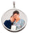 Large Round w/ Bezel Frame and Protective Crystal Photo Pendant Jewelry