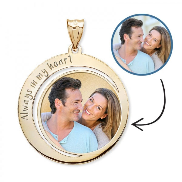 Custom Photo Engraved Round Charm or Pendant Jewelry