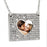 Photo Engraved Flip Up CZ Square Frame Necklace Jewelry