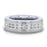 HOLDEN Flat Tungsten Carbide ring with Satin Finished Silver Inlay and 0.9 ctw Channel Set Diamonds - 8 mm