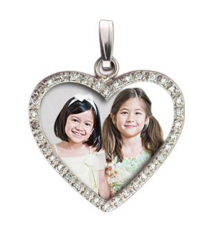 .25 Ct Diamond Heart Photo Pendant Jewelry