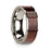 Polished 14k White Gold Men’s Wedding Band with Redwood Inlay - 8mm