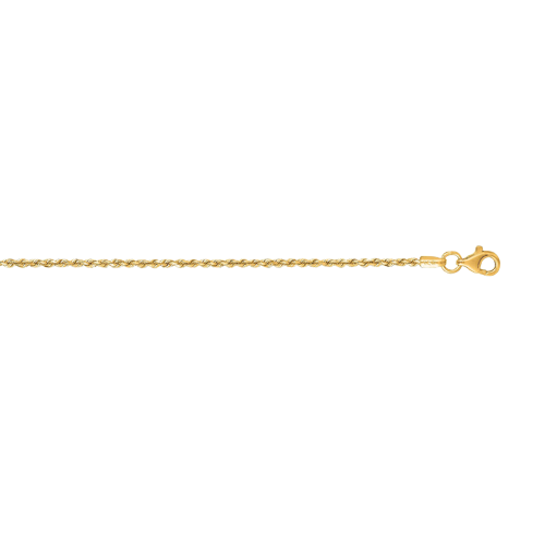 Diamond Cut Rope Chain - 14 Yellow Gold