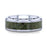 LIBERTY Tungsten Carbide Ring with Beveled Edges and Green Copper Conglomerate Inlay - 8 mm