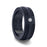 NOIR Double Black Rope Inlaid Brushed Matte Black Titanium Men's Wedding Band With Black Edge Channel Setting And White Diamond In The Center - 8mm
