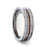 TRIPOLI Wood Inlaid Titanium Flat Polished Finish Men's Wedding Ring With White Double Deer Antler Edges - 8mm