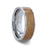 MALT Whiskey Barrel Inlaid Tungsten Men's Wedding Band With Flat Polished Edges Made From Genuine Whiskey Barrels Used By Jack Daniel's Distillery - 8mm