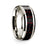 14k White Gold Polished Beveled Edges Wedding Ring with Black and Red Carbon Fiber Inlay - 8 mm