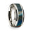 14k White Gold Polished Beveled Edges Wedding Ring with Spectrolite Inlay - 8 mm