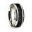 14k White Gold Polished Beveled Edges Wedding Ring with Lava Inlay - 8 mm