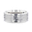 WILLIAM Hammered Finish Center White Titanium Men's Wedding Band With Dual Offset Grooves And Polished Edges - 8mm