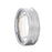 WILLIAM Hammered Finish Center White Titanium Men's Wedding Band With Dual Offset Grooves And Polished Edges - 8mm