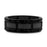 WINDSOR Beveled Black Tungsten Carbide Wedding Band with Brush Finished Center and Alternating Grooves - 8mm & 10mm