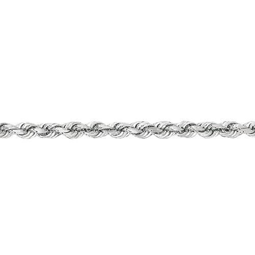 Diamond Cut Rope Chain - 14K White Gold